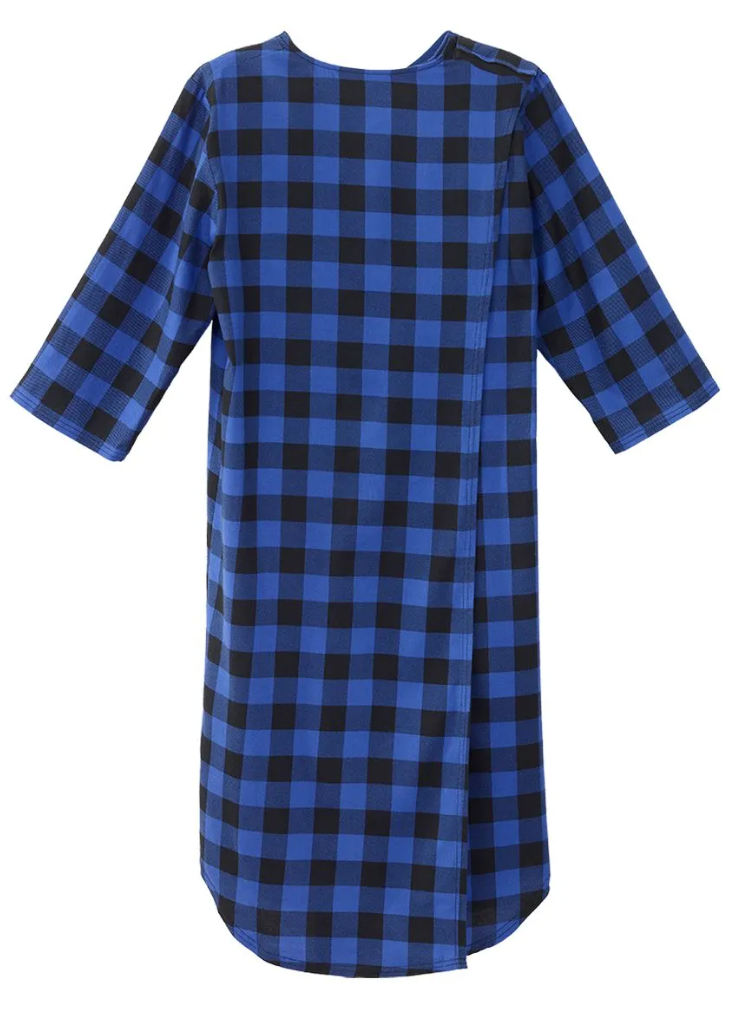 Men's Flannel Adaptive Hospital & Home Care Gown