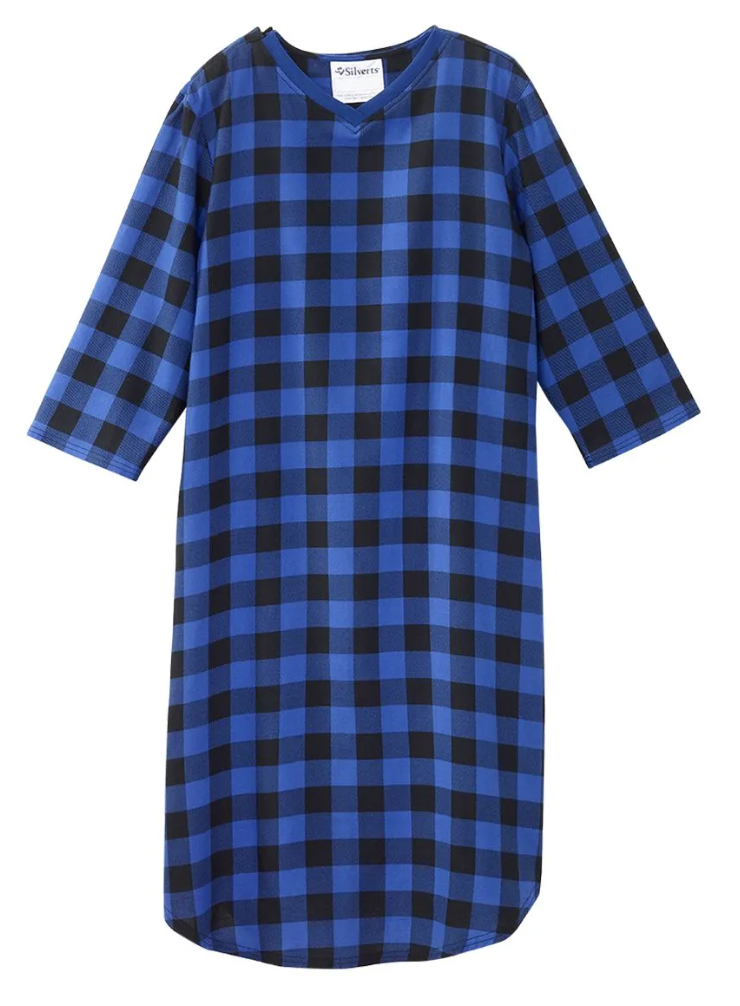 Men's Flannel Adaptive Hospital & Home Care Gown