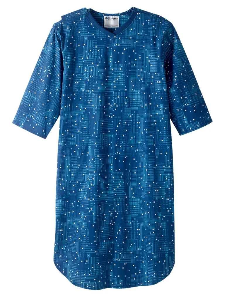 Men's Flannel Adaptive Hospital & Home Care Gown