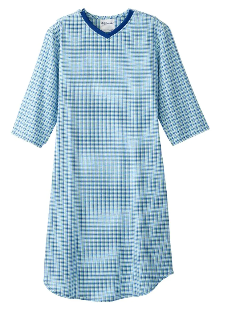 Men's Flannel Adaptive Hospital & Home Care Gown