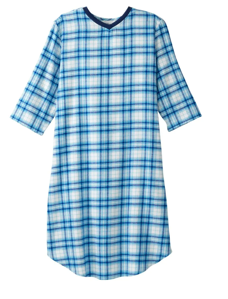 Men's Flannel Adaptive Hospital & Home Care Gown