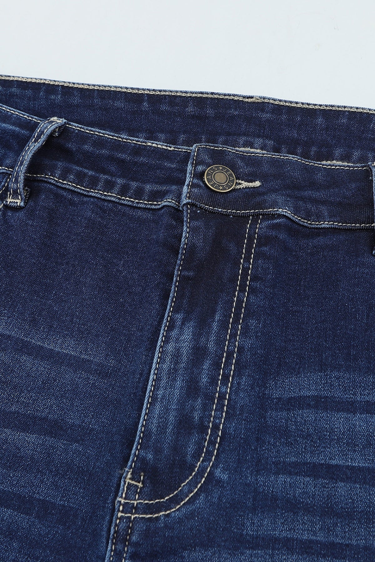 Plus Size Deep Wash Mid-Waist Flared Jeans | Art in Aging