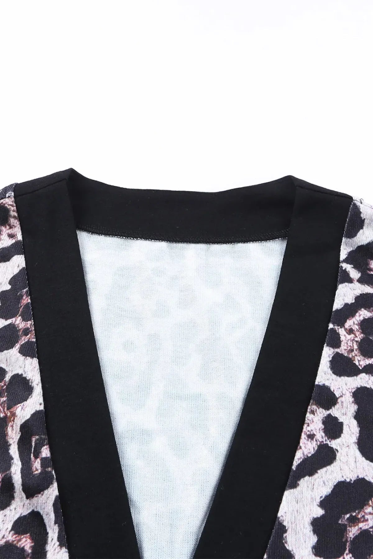 Black Leopard Detail Plus Size Cardigan | Art in Aging