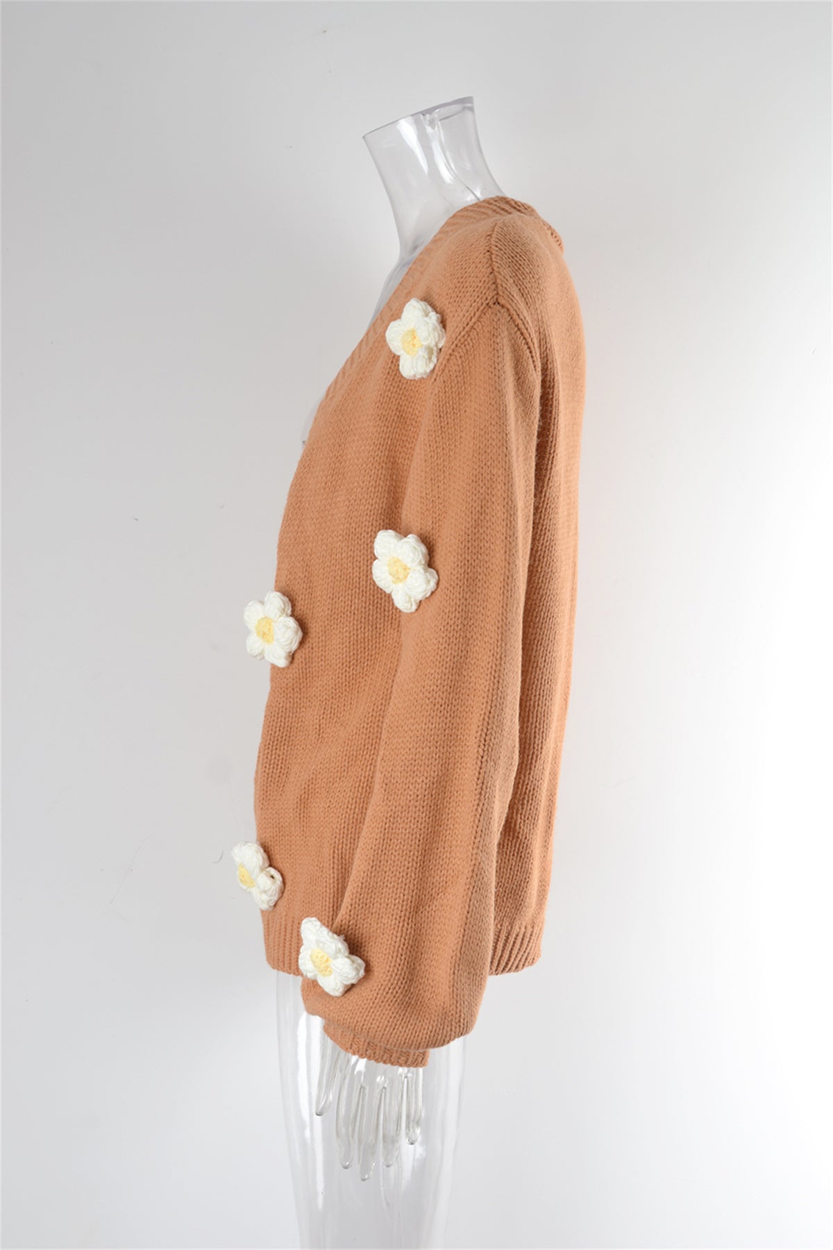 Flower Balloon Sleeve Cable Knit Cardigans | Art in Aging