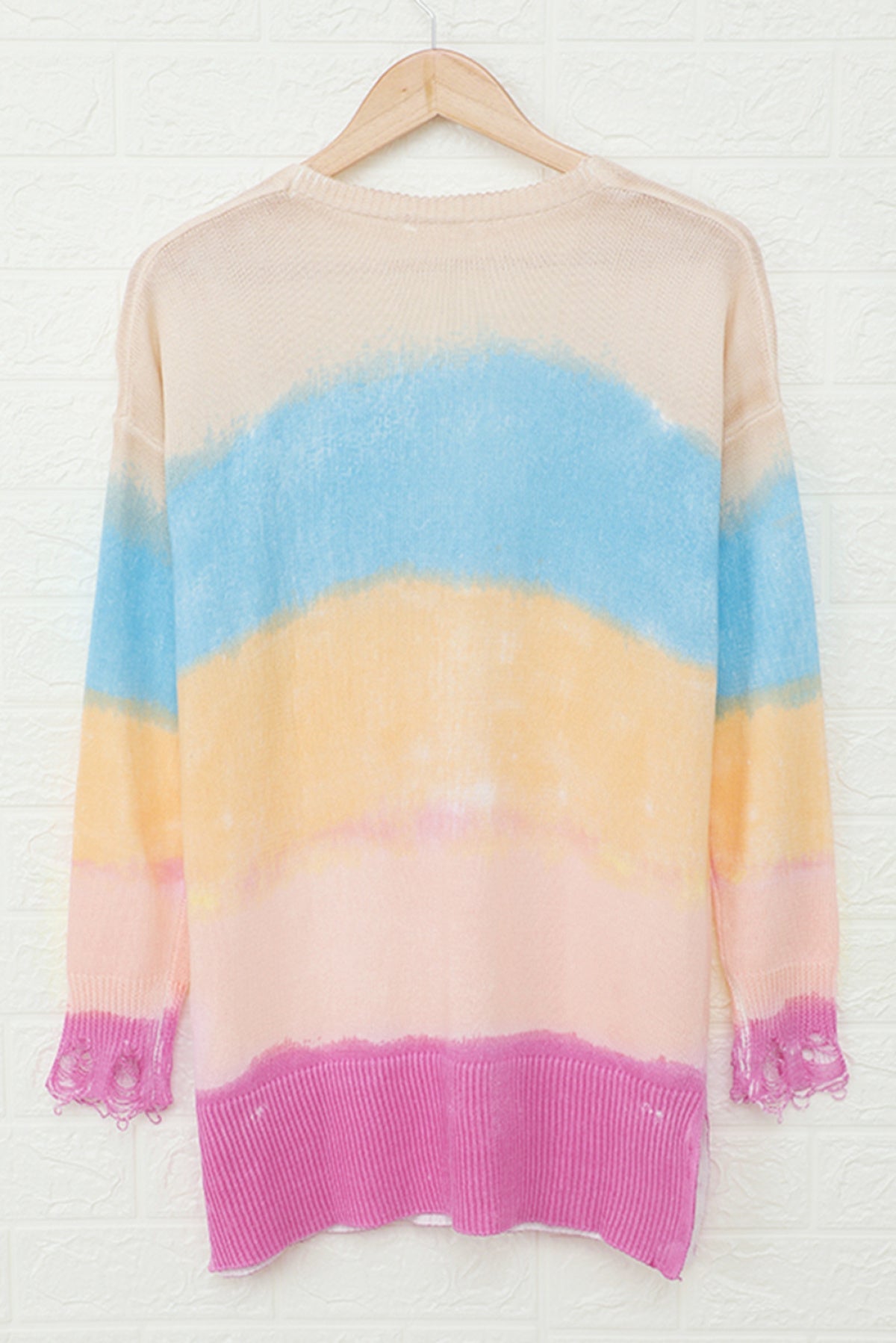 Rainbow Ombre Buttoned Cardigan With Pockets | Art in Aging