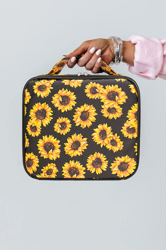 Sunflower Pattern Large Capacity Makeup Bag | Art in Aging