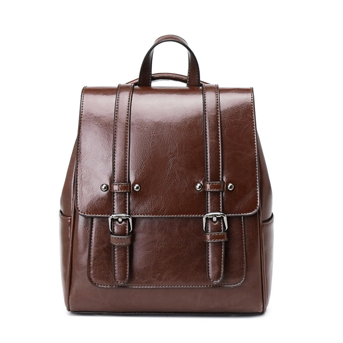 Faux Leather Zipper Backpack | Art in Aging