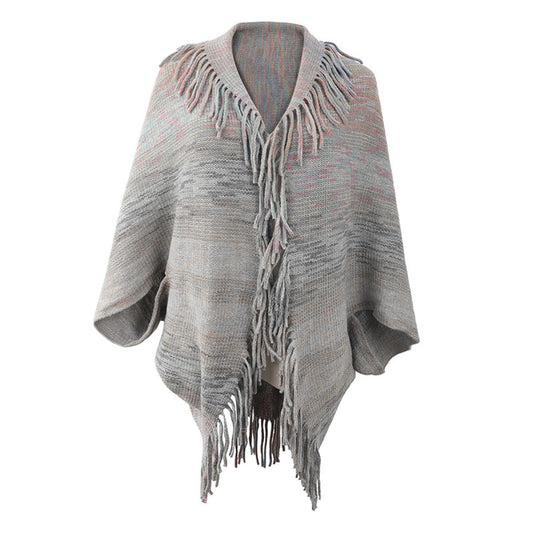 Ultra Soft Oversized Lapel Neck Batwing Sleeve Fringe Sweater Cardigan | Art in Aging