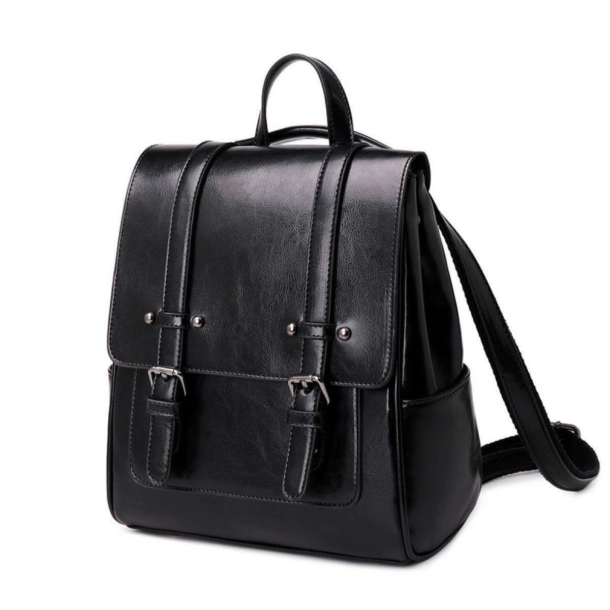 Faux Leather Zipper Backpack | Art in Aging