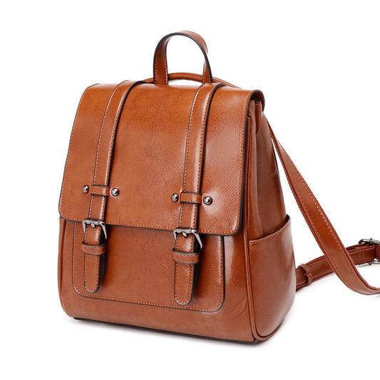 Faux Leather Zipper Backpack | Art in Aging