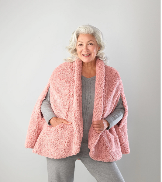 Women's Adaptive Wheelchair Cape Plush Shawl | Art in Aging