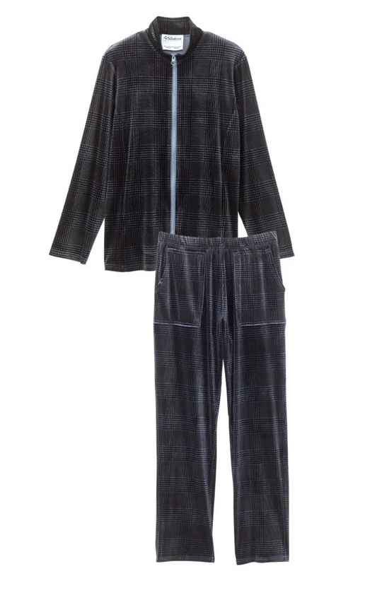 Women's Adaptivewear Velour Tracksuit (Zipper Jacket & Easy Pull-On Pant) | Art in Aging