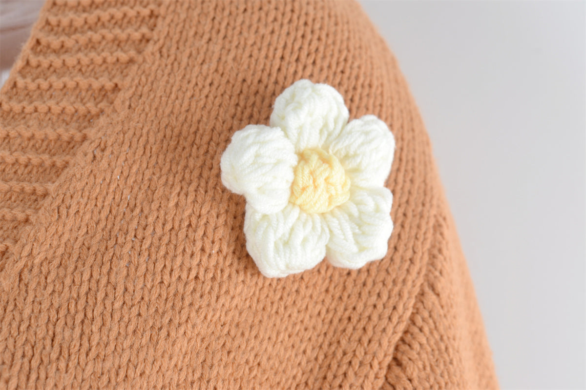 Flower Balloon Sleeve Cable Knit Cardigans | Art in Aging