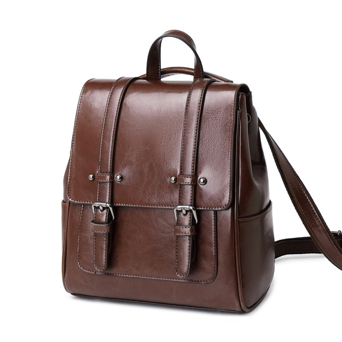 Faux Leather Zipper Backpack | Art in Aging