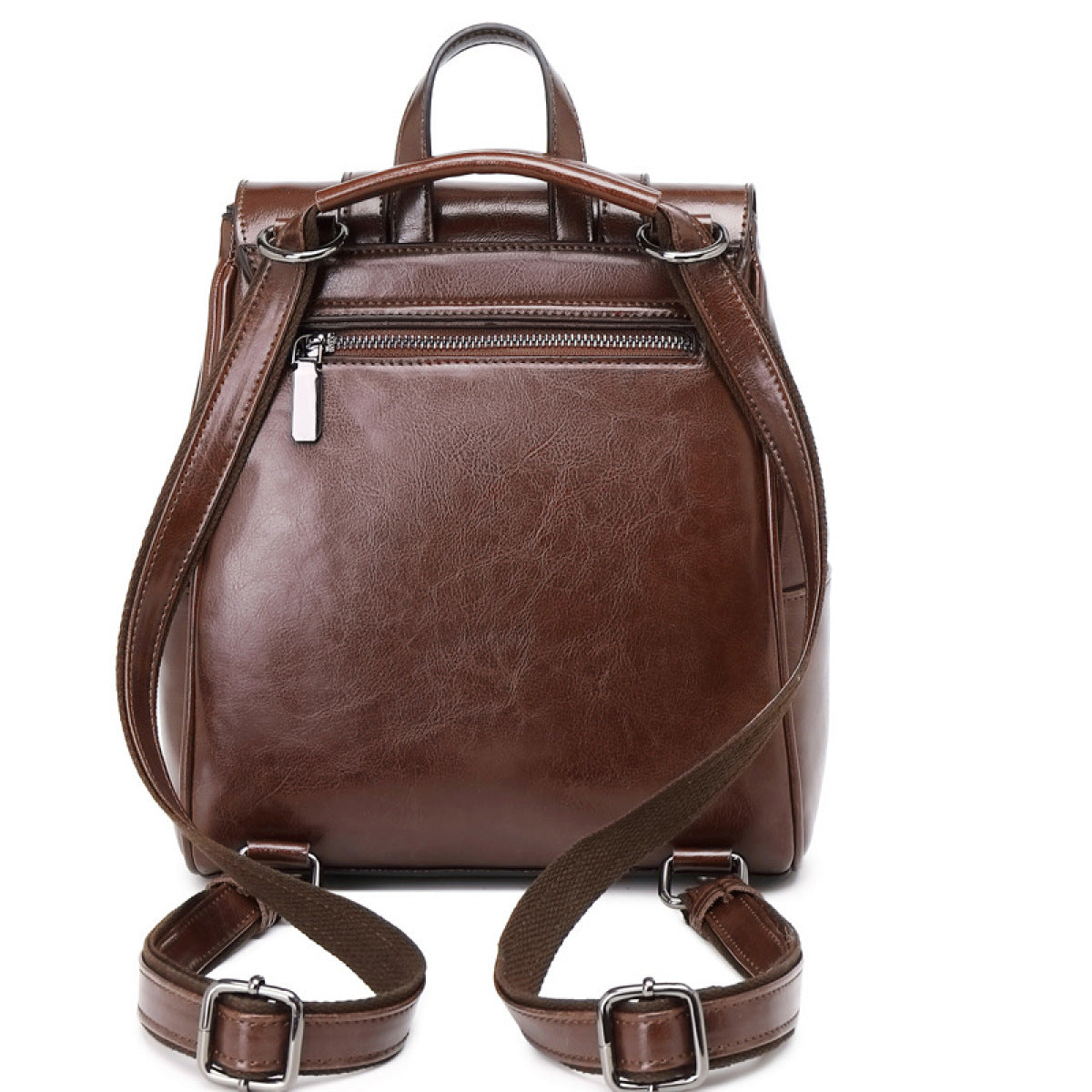 Faux Leather Zipper Backpack | Art in Aging