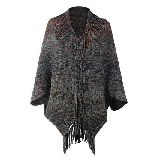 Ultra Soft Oversized Lapel Neck Batwing Sleeve Fringe Sweater Cardigan | Art in Aging