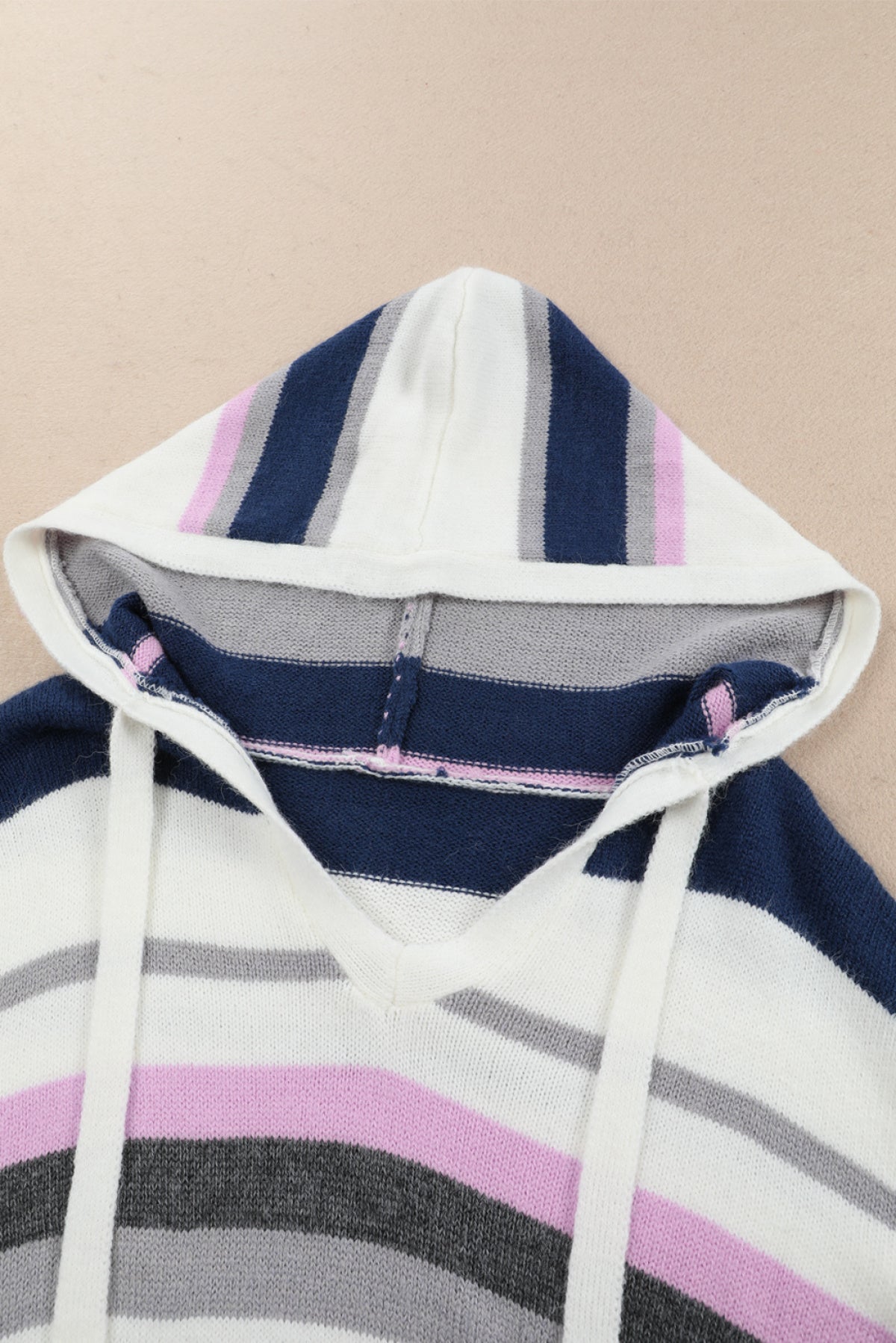 Plus Size Striped Hooded Knit Sweater | Art in Aging