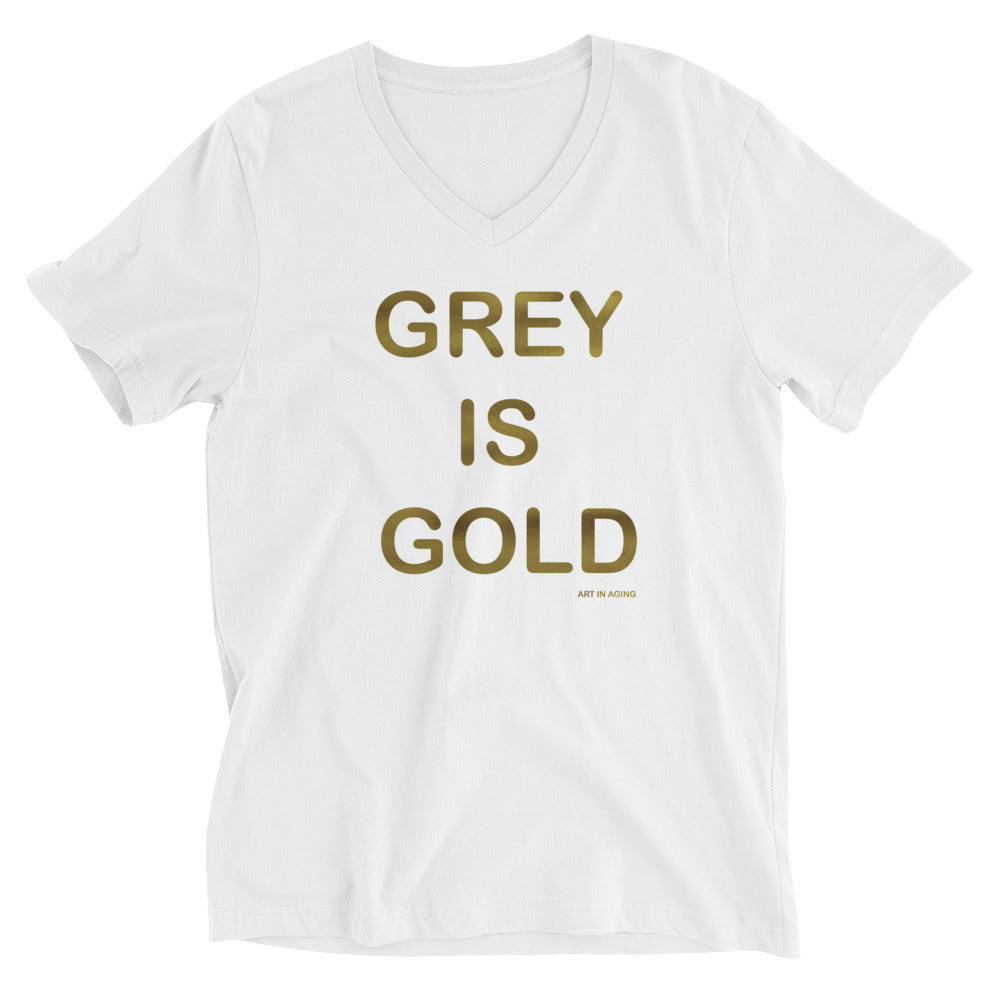 Grey is Gold V-Neck T-Shirt | Art in Aging